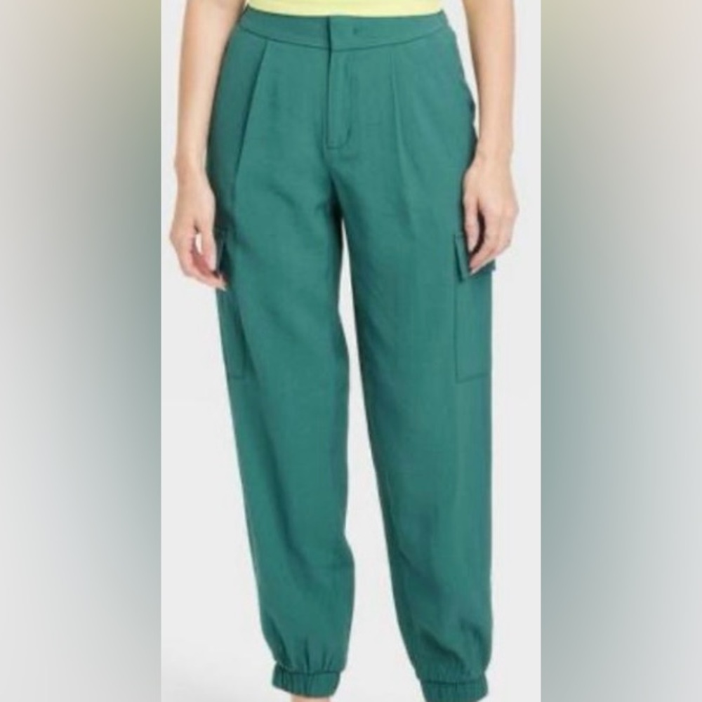 A New Day Stylish teal Cargo jogger Pants size 8